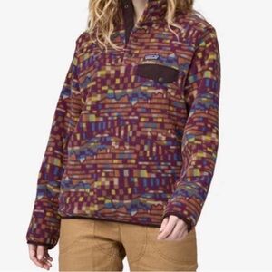 Patagonia Purple and Blue Fitz Roy Fleece Large